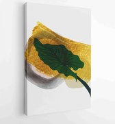 Canvas schilderij - Gold tropical wall arts vector. Botanical line art drawing with watercolor brush 2 -    – 1899820963 - 115*75 Vertical