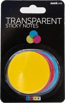 memoblokken cirkels 5 cm papier blauw/roze/geel 3 stuks