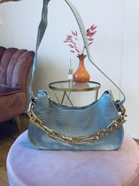 Kleine handtas met chain | blauw