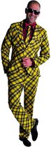 Magic By Freddy's - Feesten & Gelegenheden Kostuum - Tof Tafelkleed Kostuum Man - Geel, Zwart - XL - Carnavalskleding - Verkleedkleding