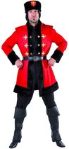 Magic By Freddy's - Landen Thema Kostuum - Steppe Rijder Kozak Rusland - Man - rood,zwart - Small - Carnavalskleding - Verkleedkleding