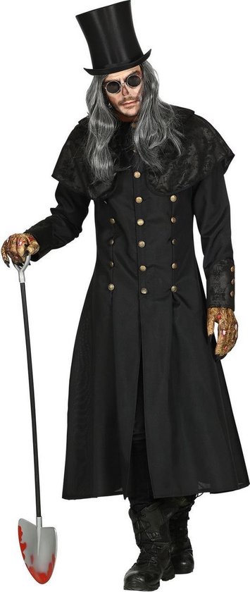 Widmann - Halloween Kostuum - Gotische Grafdelver Begrafenisondernemer - Man - Zwart - XL / XXL - Halloween - Verkleedkleding