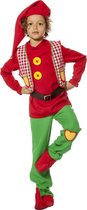 Wilbers & Wilbers - Dwerg & Kabouter Kostuum - He Ho He Ho Kabouter Sprookjes Kind Kostuum - Rood, Groen - Maat 128 - Carnavalskleding - Verkleedkleding