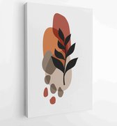 Canvas schilderij - Foliage line art drawing with abstract shape. Abstract Eucalyptus and Art design for print, cover, wallpaper, Minimal and natural wall art. 3 -    – 1823785496