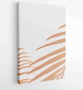 Canvas schilderij - Tropical line arts hand draw gold exotic flower and leaves. Design for packaging design, social media post, cover, banner, Wall arts. 3 -    – 1814260235 - 80*6