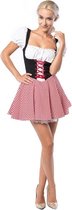 PartyXclusive Sexy Dirndl Eva Oktoberfest Dames Carnavalskleding Dames Verkleedkleding - Rood/Zwart - XL - Valt kort