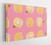 Canvas schilderij - Hand-drawn lemons seamless pattern in vector  -     1687562623 - 40*30 Horizontal