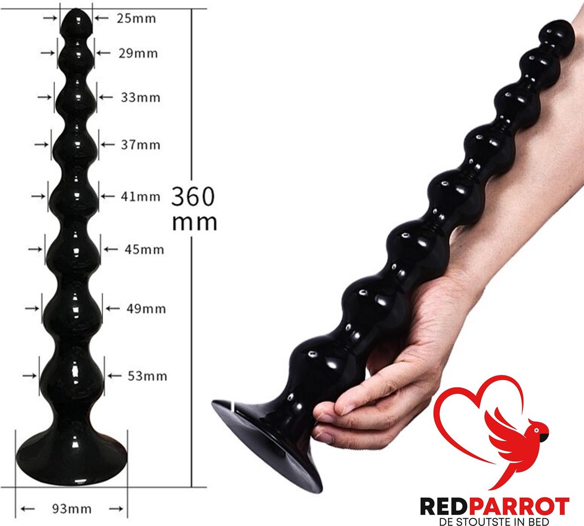 Goedkoopste Buttplug XXL | Anaal plug | Anale kralen | 36 CM | Mega | Luxe uitvoering | Seks | Anaal Butt plug | Sex