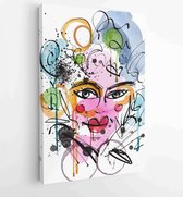 Canvas schilderij - Female Face -  Productnummer 225862411 - 115*75 Vertical