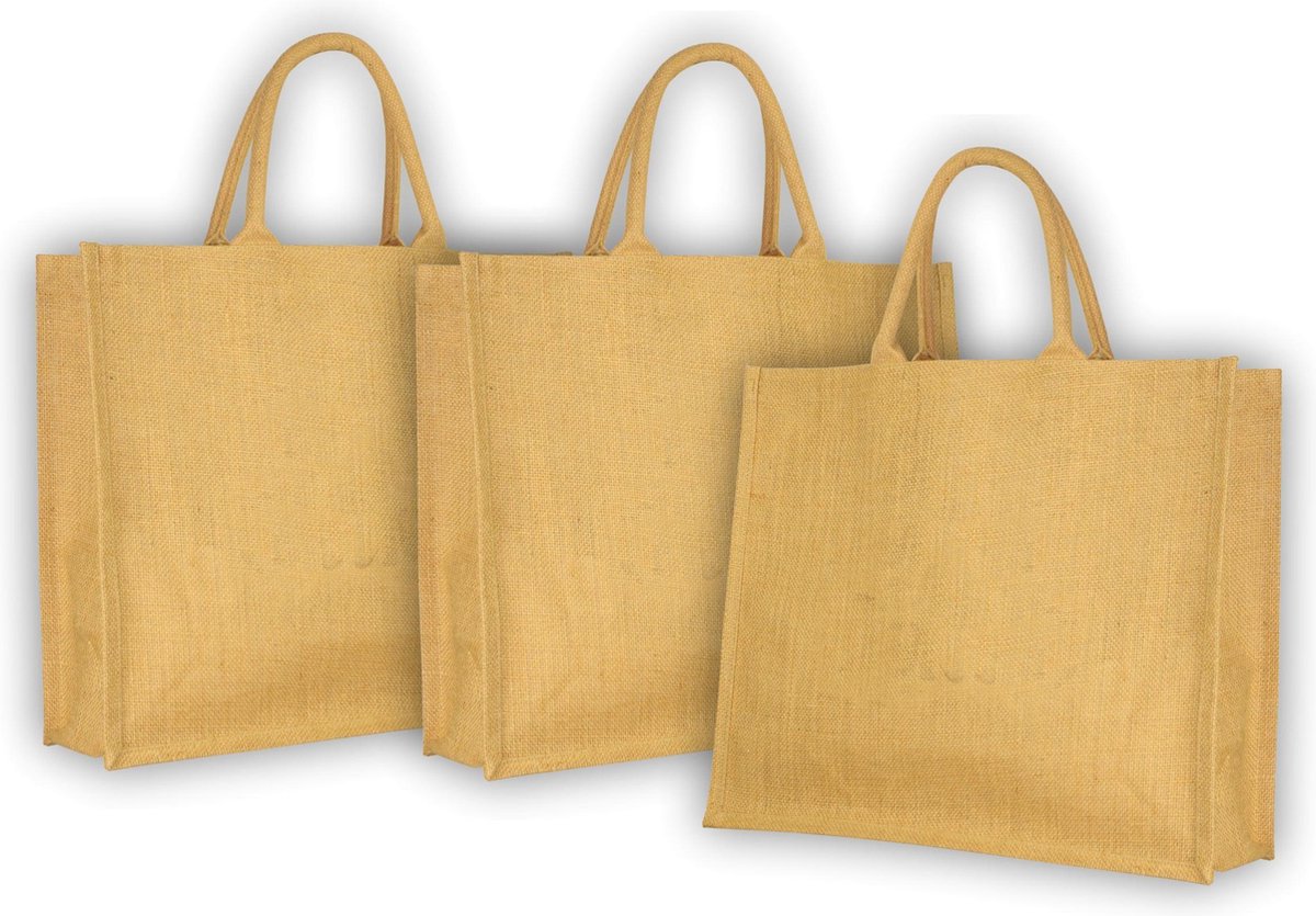 Sac Jute - 3 Pièces - Shopper - 40 x 15 x 35 - Articles de plage sacs de  plage / cabas | bol