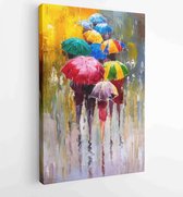 Canvas schilderij - Oil Painting - Rainy Day -  Productnummer 613776053 - 115*75 Vertical