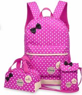 Kinderrugzak - Schooltas - Kinderhandtas - Kinderschoudertas - Waterdicht - Meisjes - Roze met stippen