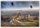 Wanddecoratie - Foto op Aluminium - Foto op Dibond -Aluminium Schilderij - Luchtballonnen boven Cappadocië 3 - Fons Kern - 120x80 cm
