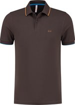 Sun68 Poloshirt - Mannen - bruin/oranje/lichtblauw