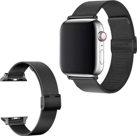 Luxe Milanese Loop Armband Geschikt Voor Apple Watch Series 1/2/3/4/5/6//7/SE 38/40/41 mm Horloge Bandje - 38mm/40mm/41mm Metalen iWatch Milanees Watchband Polsband - Stainless Steel Mesh Watch Band - RVS Horlogeband - Vergrendelbare Sluiting - Zwart Luxe Milanese Loop Armband Geschikt Voor Apple Watch Series 1/2/3/4/5/6//7/SE 38/40/41 mm Horloge Bandje - 38mm/40mm/41mm Metalen iWatch Milanees Watchband Polsband - Stainless Steel Mesh Watch Band - RVS Horlogeband - Vergrendelbare Sluiting - Zwart