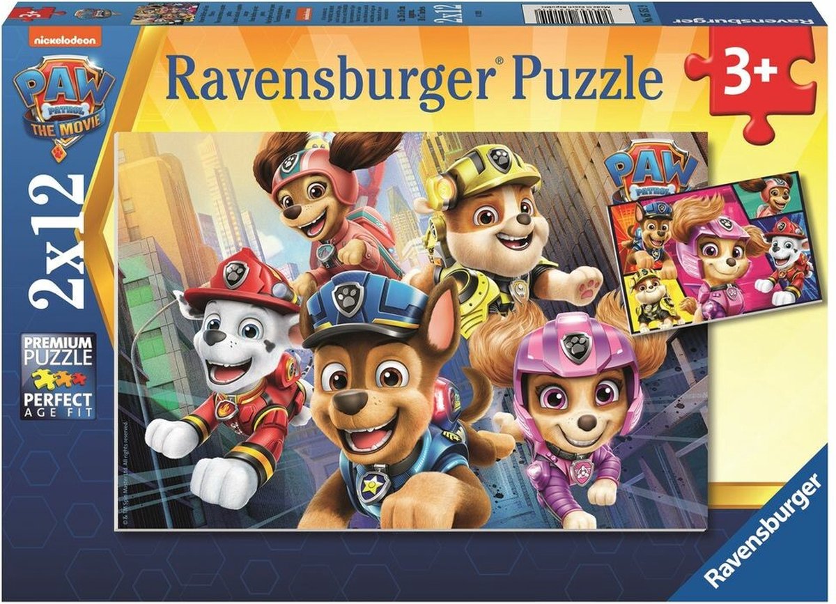 Ravensburger puzzel PAW Patrol the Movie - Twee puzzels - 12 stukjes - kinderpuzzel