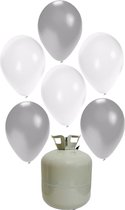 20x Ballons Hélium 27 cm blanc/argent + bonbonne/cylindre hélium - Mariage - Mariage - Mariage - Thema décoration