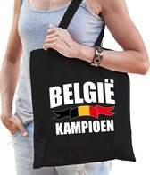 Belgie kampioen katoenen tas/shopper zwart voor dames en heren - Belgie supporter / EK/ WK voetbal