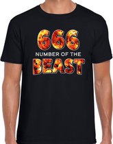 Halloween - 666 number of the beast halloween verkleed t-shirt zwart voor heren - horror shirt / kleding / kostuum 2XL