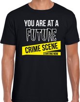 Halloween - Future crime scene halloween verkleed t-shirt zwart voor heren - horror shirt / kleding / kostuum 2XL