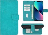 iPhone 13 Pro Max Hoesje - iPhone 13 Pro Max Book Case Wallet Turquoise Cover