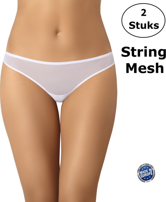 Teyli String Mesh - Wit L - 2 Pack