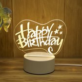 Happy Birthday Style 3D Touch Switch Control LED-licht, 7 kleurverkleuring / Nachtlamp