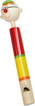 fluit junior 12,5 x 2,5 cm hout geel/groen/rood