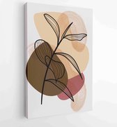 Canvas schilderij - Botanical wall art vector set. Earth tone boho foliage line art drawing with abstract shape 1 -    – 1894296091 - 50*40 Vertical