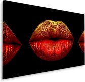Schilderij - Rode lippen, 4 maten, wanddecoratie