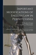 Important Modifications of English Law in Pennsylvania