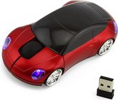 Draadloze muis - computermuis - muis auto - design auto - cadeau - porsche - rood