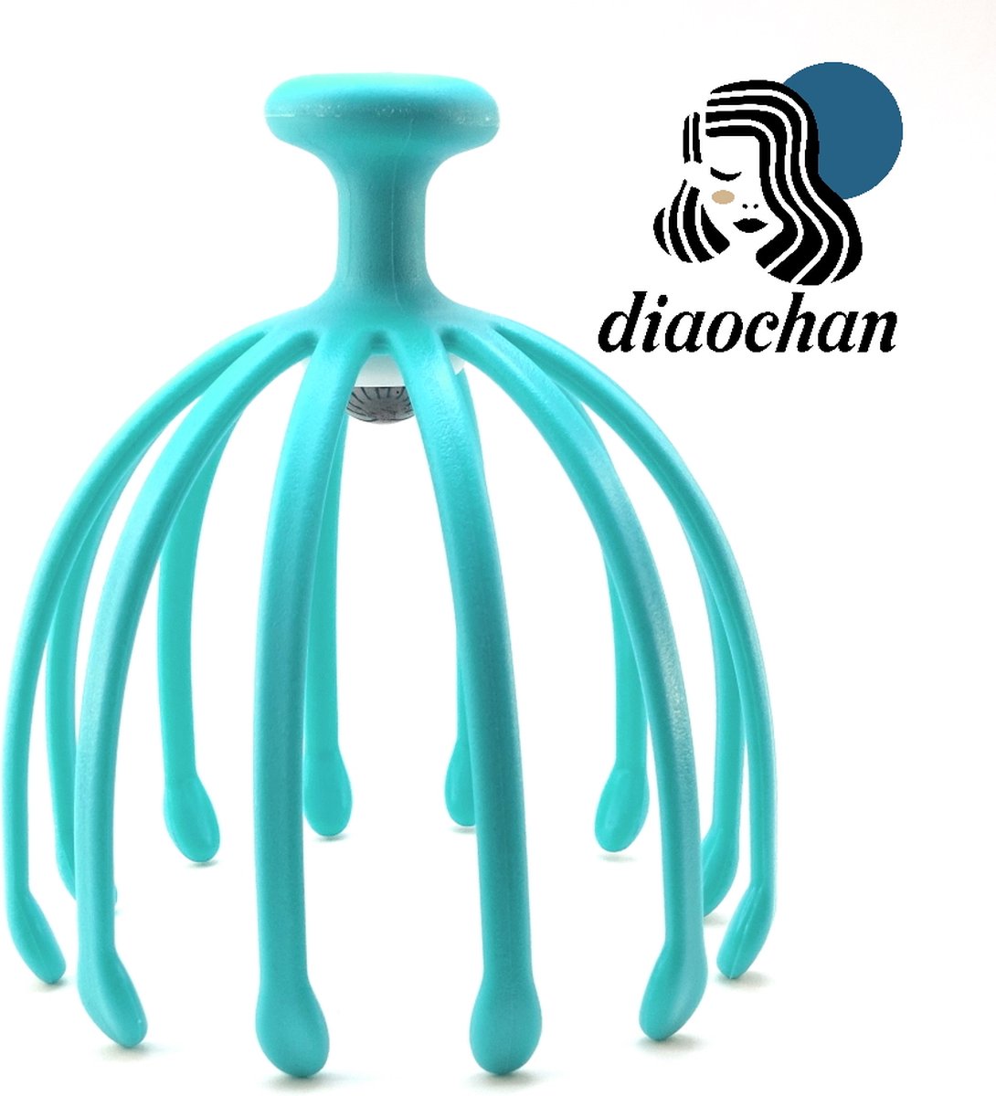 Goedkoopste Diaochan Hoofdmassage - Hoofdmassagespin met Drukpunten - Accupunctuur - Anti-stress - Massage spin voor thuis - Blauw