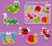 6-in-1Kinderpuzzel - Insecten - 28 stukjes - vanaf 4 jaar