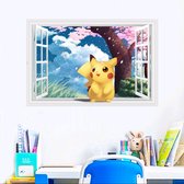 Pikachu muursticker - Pikachu muursticker 3D - Pikachu muursticker kinderkamer