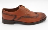 Veterschoenen- Casual herenschoenen- Leather- Cognac- Maat 42