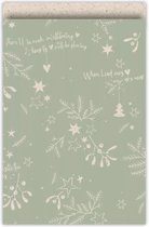 cadeauzakjes Mistletoe Kisses kerst grasspaper/salie 17 x 25 cm zakjes met contrasterende binnenkant 10 stuks