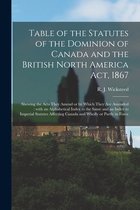 Table of the Statutes of the Dominion of Canada and the British North America Act, 1867 [microform]