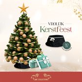 JMP Collections - Kerstboomrok - Kerstboommand - Kerstboomkleed - Velours - Velvet - Zwart - Ø 40cm