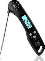 Thermomètre alimentaire - Thermomètre de cuisson numérique - Thermomètre à viande - Thermomètre BQQ (NOIR)