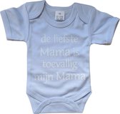 Baby Rompertje met tekst jongen/meisje - De liefste mama is toevallig mijn mama - korte mouw - wit - maat 56 - newborn