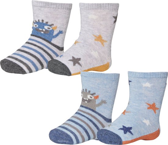 iN ControL 4pack baby socks blue/grey