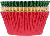 House of Marie - Cupcakevormpjes - Folie Rood/Groen/Goud - pk/36