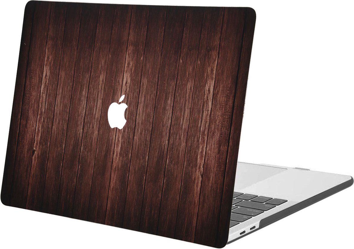 iMoshion Design Laptop Cover Geschikt voor de MacBook Pro 15 inch (2016-2019) - A1707 / A1990 - Dark Brown Wood
