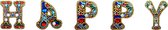 Diamond Painting "JobaStores®" Sleutelhanger Letters Happy (5 stuks)