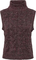 Jacqueline de Yong Trui Jdyayra Roll Neck Cable Vest Knt 15239282 Winetasting/melange Dames Maat - XS