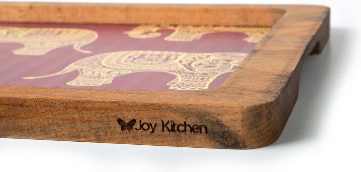 Joy Kitchen houten dienblad Fil Desenli Mavi | decoratieve accessoires | dienblad hout | dienbladen | borrelplank | serveerplank | tapasplank | woondecoratie | Rood| valentijn cadeautje voor hem | valentijn cadeautje vrouw | valentijn decoratie
