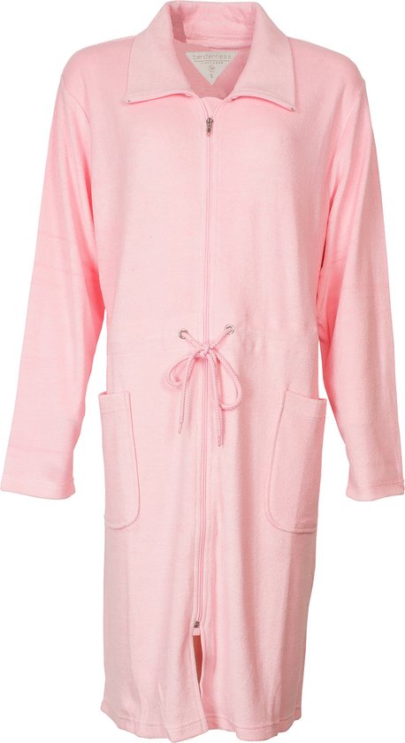 Tenderness Dames Badjas - Kamerjas - Badstof - Roze - Maat XL