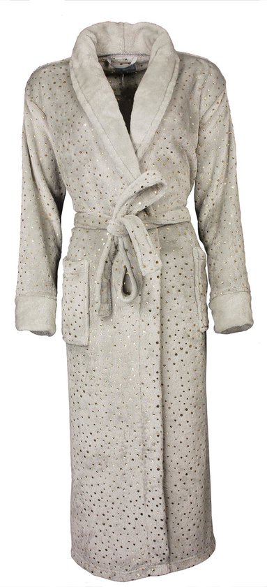 Irresistible Dames Badjas - Fleece - Licht Grijs - Maat L