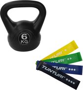 Tunturi - Fitness Set - Weerstandsbanden 4 stuks - Kettlebell 6 kg